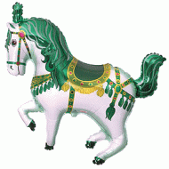 Green Circus/Carousel Pony Supershape Balloon